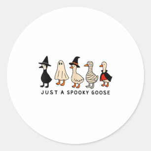 Just A Spooky Goose Halloween Silly Goose Funny Ha Classic Round Sticker