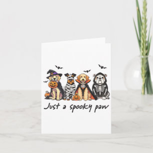Just A Spooky Paw Dog Funny Dogs Halloween Spooky Card