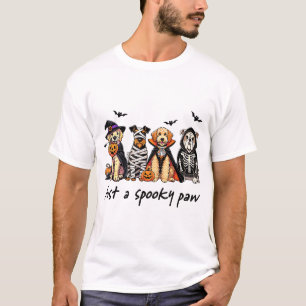 Just A Spooky Paw Dog Halloween Ghost  T-Shirt