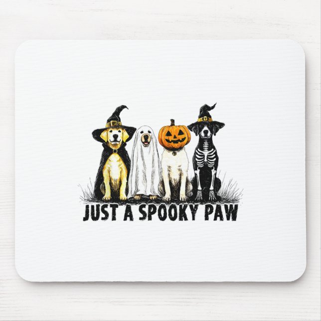 Just A Spooky Paw Ghost Dog Halloween  Mouse Pad (Front)
