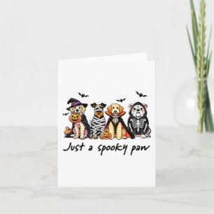 Just A Spooky Paw Retro Dog Ghost Halloween  Card