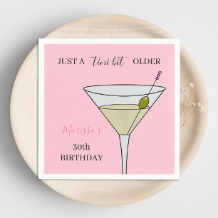 Just a Tini Bit Older Pink Birthday Paper Napkins