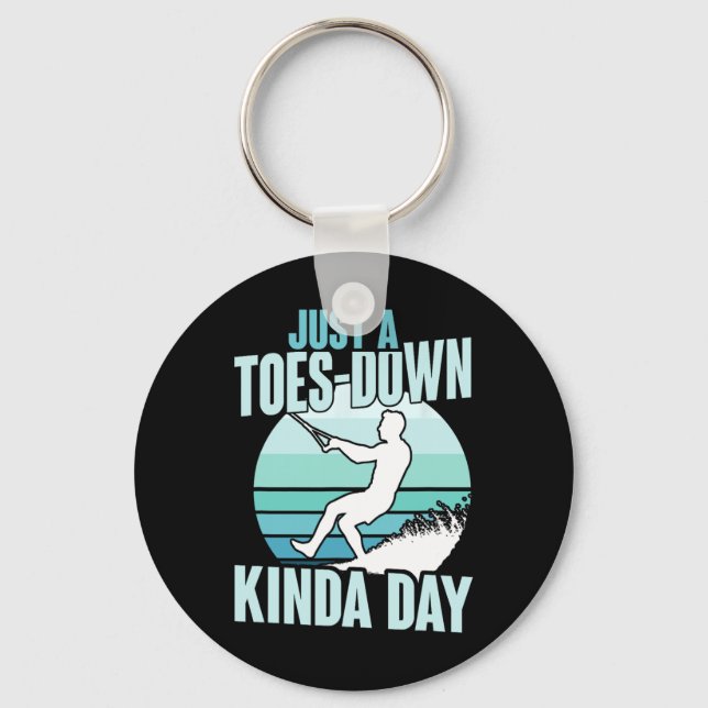 Just A Toes-down Kinda Day Retro Refoot Skiing  Key Ring (Front)
