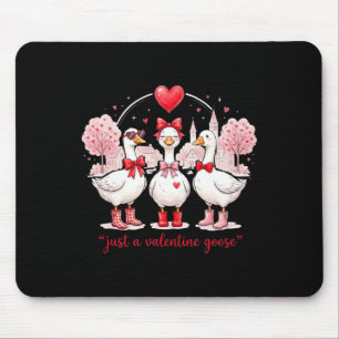 Just A Valentines Goose Coquette Silly Goose Funny Mouse Pad