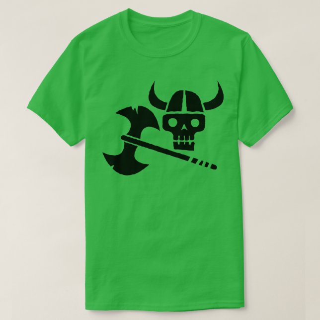 Just a Viking Skull Black Classic TShirt (Design Front)
