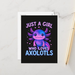 Just A Who Loves Axolotls Holiday Postcard