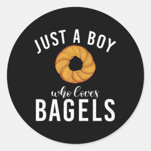 Just A Who Loves Bagels Bagel Classic Round Sticker
