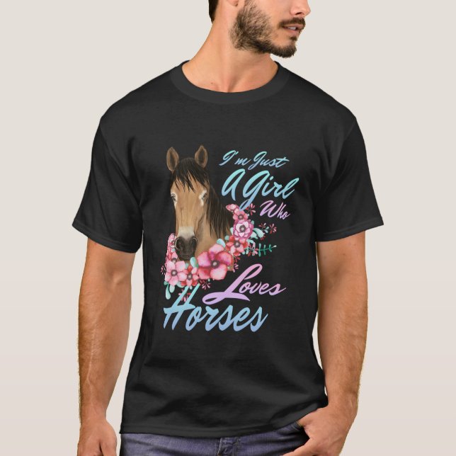 Just A Who Loves Horses Horse T-Shirt (Front)