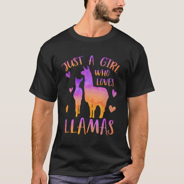 Just A Who Loves Llamas Lama T-Shirt (Front)