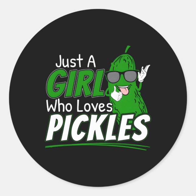 Just A Who Loves Pickles Classic Round Sticker (Front)