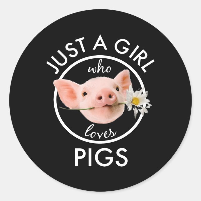 Just A Who Loves Pigs Classic Round Sticker (Front)