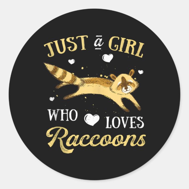 Just A Who Loves Raccoons Trash Panda Classic Round Sticker (Front)
