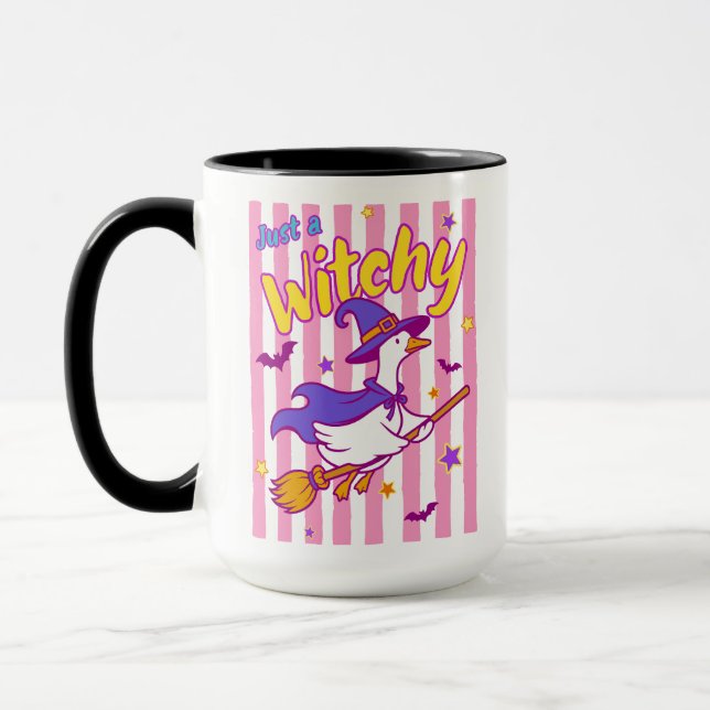 Just a Witchy Silly Goose Halloween Mug (Left)