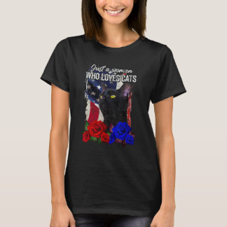 Just A Woman Who Loves Cats Cute Cat T-Shirt
