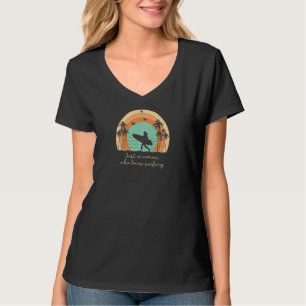 Just A Woman Who Loves Surfing Surfer Girl Surf T-Shirt
