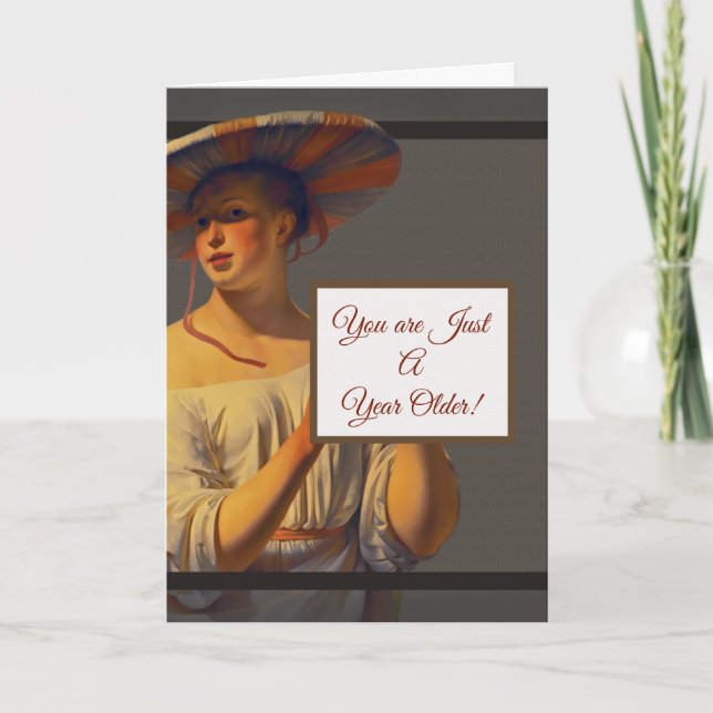 Just A Year Older Retro Woman Birthday Card (Front)