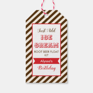 Just Add Ice Cream, Root Beer Float Favour Tags