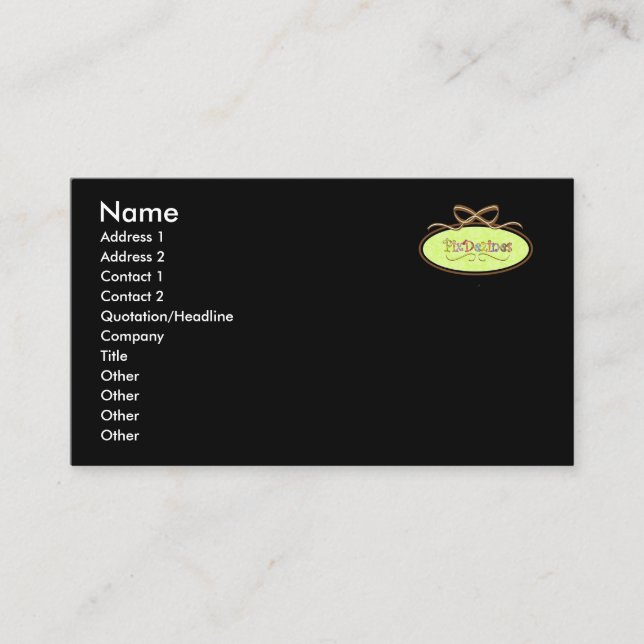 Just add your logo, plain black business card (Front)