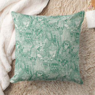 just african jungle animals emerald green hp cushion