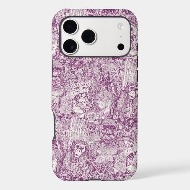 just african jungle animals purple half pearl (Back)