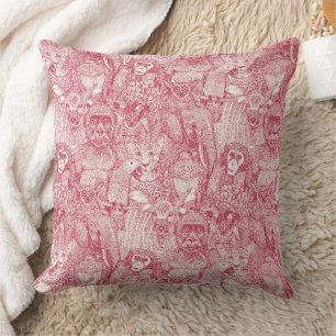 just african jungle animals viva magenta hp cushion
