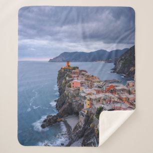 Just After Sunset   Vernazza, Cinque Terre, Italy Sherpa Blanket