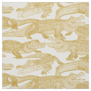 just alligators gold fabric