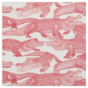just alligators vermilion red fabric
