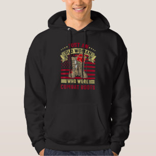 Just An Old Woman Who Wore Combat Boots Veteran Co Hoodie