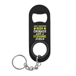 Just Another Beer Drinker Fishing Bottle Keychain