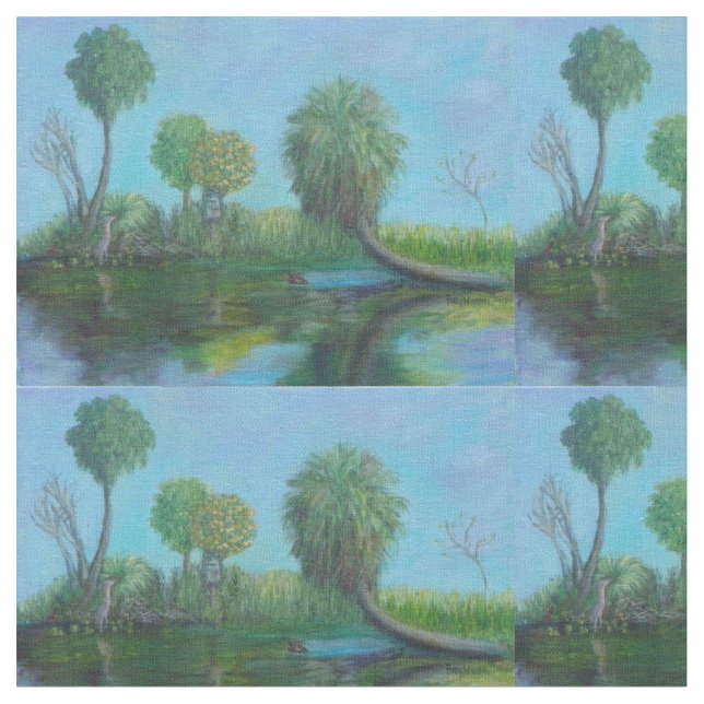 JUST ANOTHER DAY IN OLD FLORIDA FABRIC (Close Up)