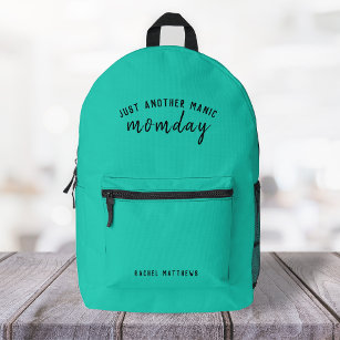 Just Another Manic Momday   Super Mum Trendy Green Printed Backpack