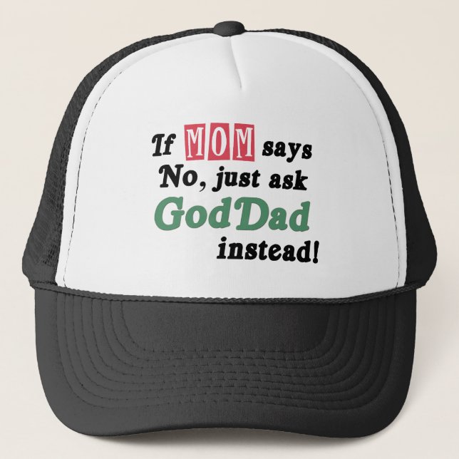 Just Ask GodDad Trucker Hat (Front)