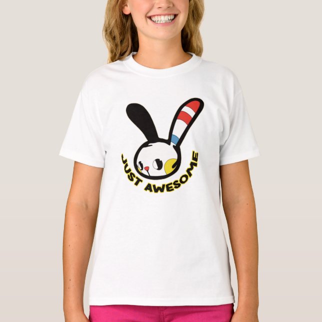 Just Awesome Bunny Kids’ T-shirt – Cute & Colourfu (Front)