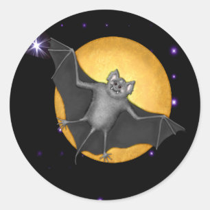 Just Batty & Full Moon Sticker
