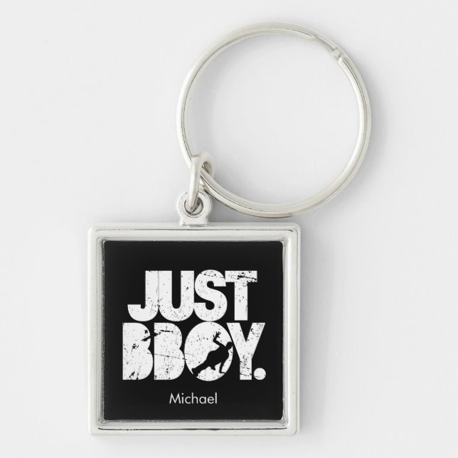 Just Bboy - White Distressed Key Ring (Front)