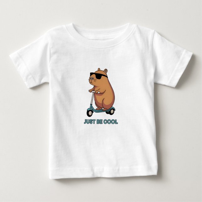 Just Be Cool" bear cycling DESGIN  Baby T-Shirt (Front)