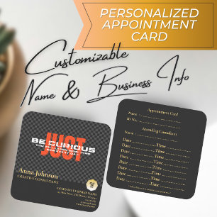 "Just Be Curious" Good Vibes Business Consultant Appointment Card