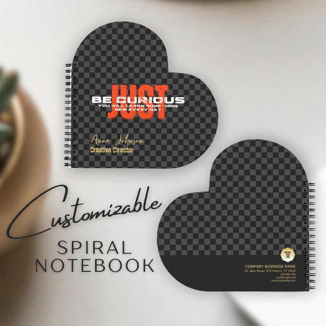 "Just Be Curious" Uplifting Quote Corporate Gifts  Notebook (Creator Uploaded)