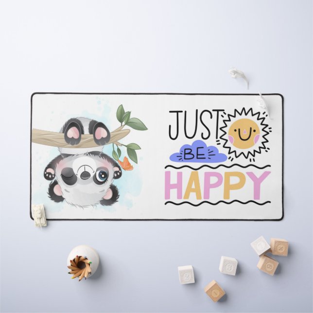Just be Happy Panda Desk Mat (Kids Table)
