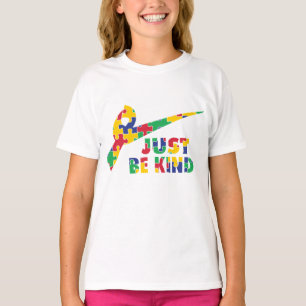 Just Be Kind Puzzle Colours Autism Awareness Tee