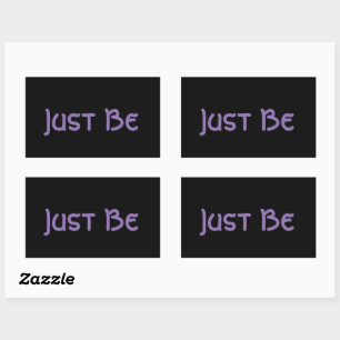 "Just Be" Phrase Lavender Lettering Rectangular Sticker