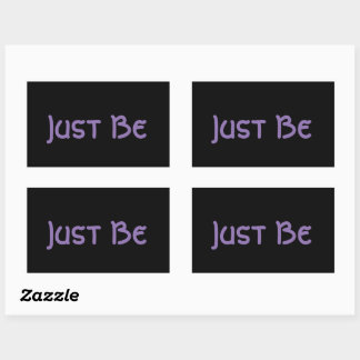 "Just Be" Phrase Lavender Lettering Rectangular Sticker