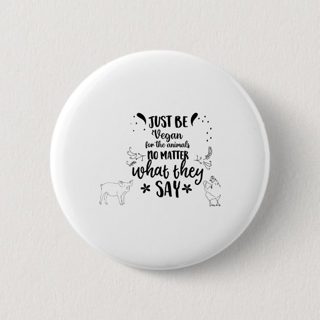 Just Be Vegan For The Animals  6 Cm Round Badge (Front)