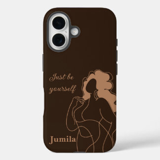 Just be yourself, oneline art, personolized iPhone 16 case