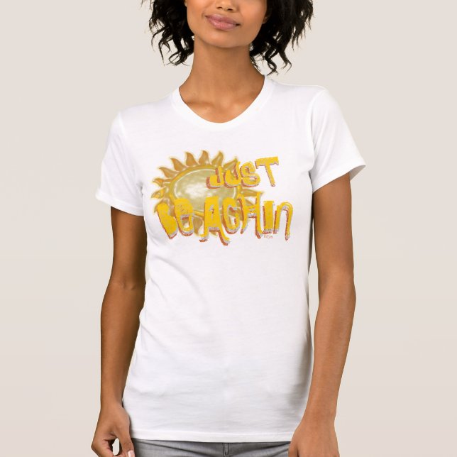 Just BEACHIN Graphics! (3D sun/yellow) T-Shirt (Front)