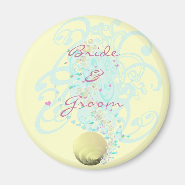 Just Beachy Wedding Magnet (Front)