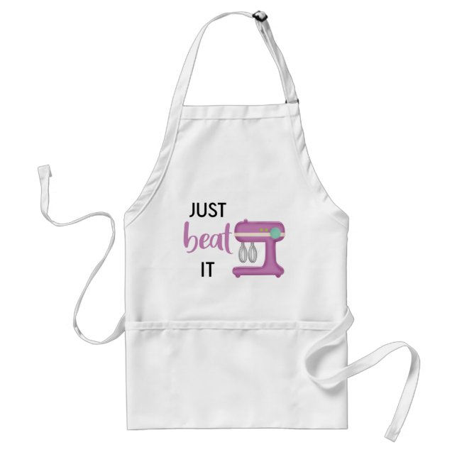 Just Beat It // Funny Baking Pun Quote Standard Apron (Front)