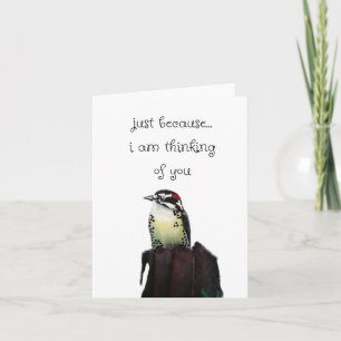 Just Because Card, Acrylic Woodpecker Art Print Card