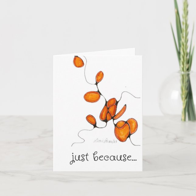 Just Because, Thinking of You, Abstract Art Card (Front)